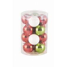 Χριστουγεννιάτικες Γυάλινες Μπάλες Πολύχρωμες - Σετ 16 τεμ. (3,5cm)