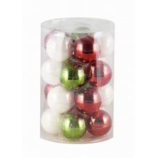 Χριστουγεννιάτικες Γυάλινες Μπάλες Πολύχρωμες - Σετ 20 τεμ. (6cm)