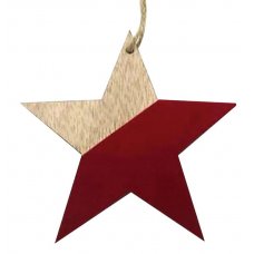 Χριστουγεννιάτικο Ξύλινο Αστέρι Κόκκινο (11cm)