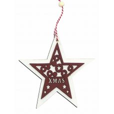 Χριστουγεννιάτικο Ξύλινο Αστέρι με "XMAS" (13cm)