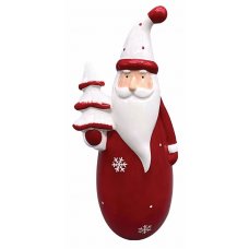 Χριστουγεννιάτικος Διακοσμητικός Κόκκινος Άγιος Βασίλης με Δεντράκι (23cm)