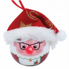 Χριστουγεννιάτικη Μπάλα Άγιος Βασίλης με LED (6,5cm)
