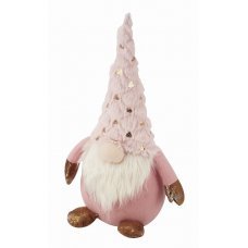 Χριστουγεννιάτικος Διακοσμητικός Λούτρινος Νάνος Ροζ (45cm)