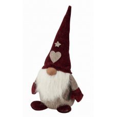 Χριστουγεννιάτικος Διακοσμητικός Λούτρινος Νάνος Κόκκινος (45cm)