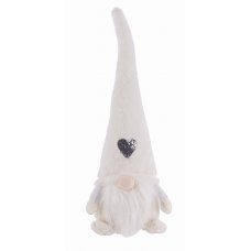 Χριστουγεννιάτικος Διακοσμητικός Λούτρινος Νάνος Κρεμ (45cm)