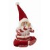Χριστουγεννιάτικος Διακοσμητικός Λούτρινος Άγιος Βασίλης Yoga Κόκκινος Ριγέ (40cm)