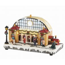 Χριστουγεννιάτικος Διακοσμητικός Σταθμός Τρένου με LED (27,5cm)