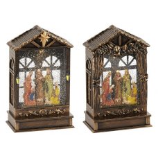 Χριστουγεννιάτικη Διακοσμητική Φάτνη με Νερό και LED (25,5cm)