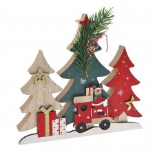 Χριστουγεννιάτικο Διακοσμητικό Ξύλινο Δέντρο (23cm)