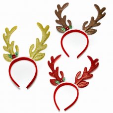 Χριστουγεννιάτικη Στέκα Κέρατα Ταράνδου με Κουδουνάκια (34cm)