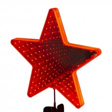 Χριστουγεννιάτικη Κορυφή Δέντρου Αστέρι Κόκκινο με 3D Φωτισμό LED (25cm)
