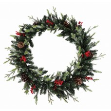 Χριστουγεννιάτικο Στεφάνι με Berry και Κουκουνάρια (90cm)