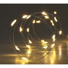 100 Λευκά Θερμά Λαμπάκια LED Copper Μπαταρίας (4,95m)
