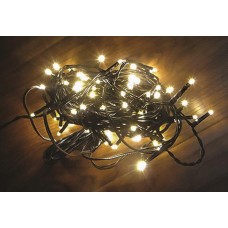 100 Λευκά Θερμά Λαμπάκια LED Επεκτεινόμενα Εξωτερικού Χώρου, με Πράσινο Καλώδιο 31V (5m)