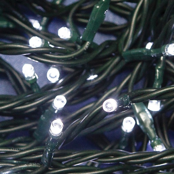 100 Λευκά Ψυχρά Λαμπάκια LED, με Πράσινο Καλώδιο και 8 Προγράμματα (5m) 100 Λευκά Ψυχρά Λαμπάκια LED, με Πράσινο Καλώδιο και 8 Προγράμματα (5m)